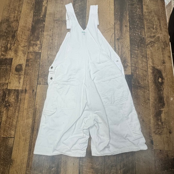 OshKosh B'gosh Womens White Denim Shortalls Overalls Size 36 - Picture 6 of 8